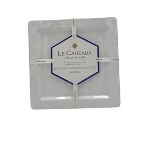 Le Cadeux 11" Square Serving Platters Bianco - Set of 2